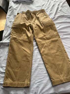 Polo Ralph Lauren Mens 36x30 Corduroy Baggy Cargo Pants Tan Brown